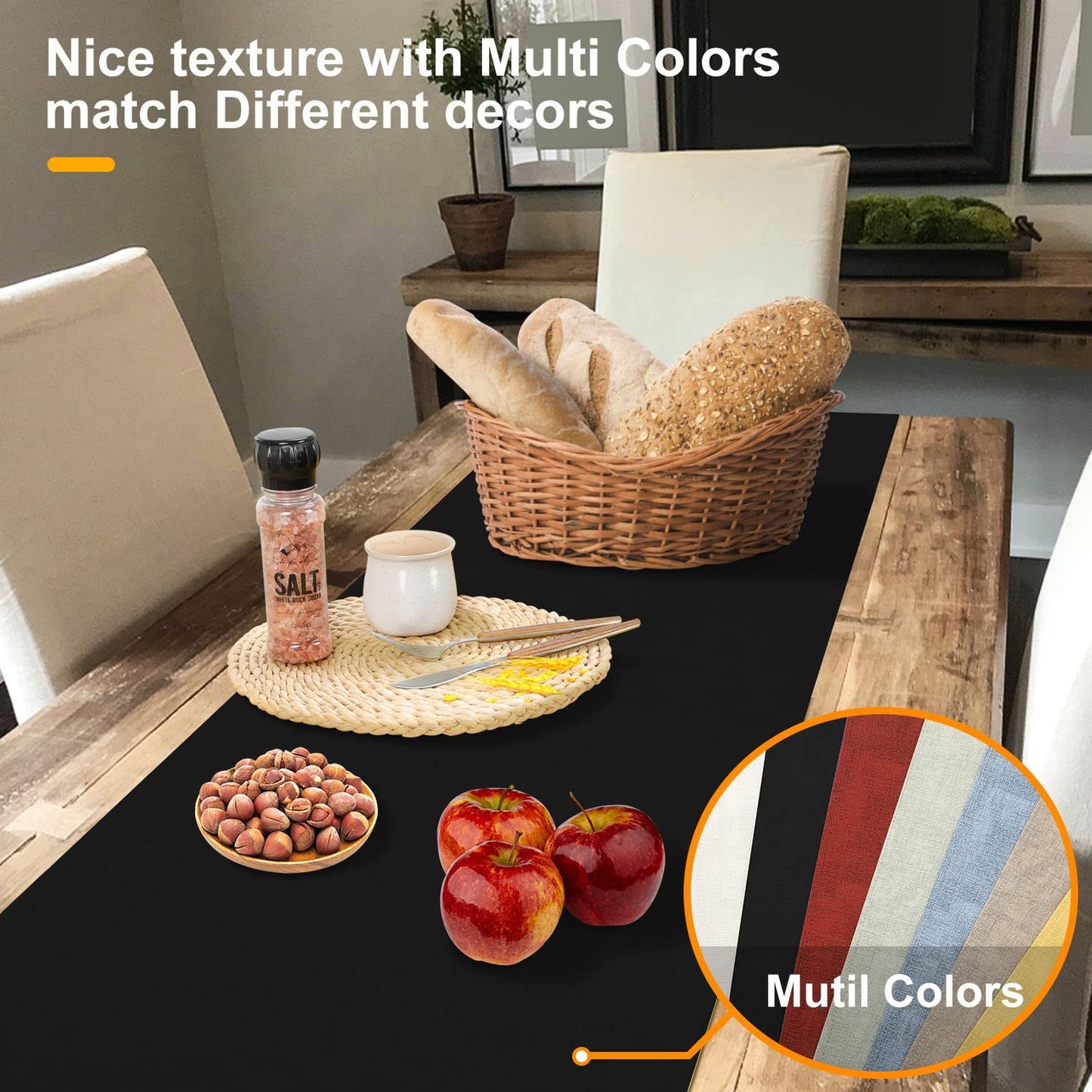 Wipeable Table Runner – Thick Farmhouse-Style Runner for Kitchen, Bedroom, Living Room, Indoor & Outdoor Use