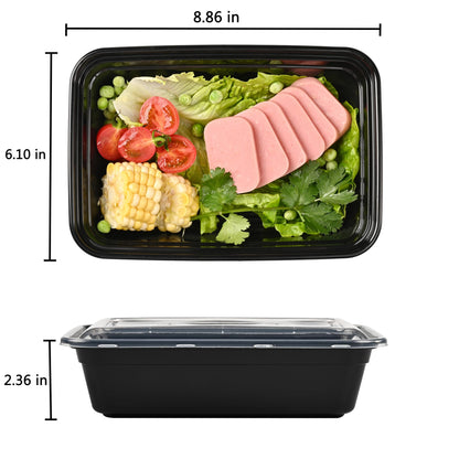 Prep Food Storage Containers with Lids – Reusable BPA-Free Lunch Bento Boxes, Stackable, Microwave, Dishwasher & Freezer Safe