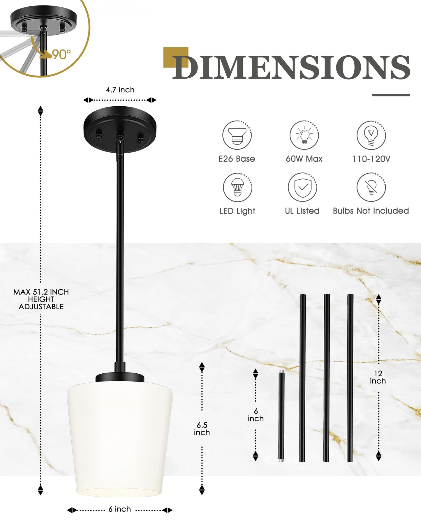 3-flammige Pendelleuchte, gebürstete goldene Esszimmerleuchte über dem Tisch, verstellbare Kücheninselbeleuchtung mit milchweißem Glas, Bauernhaus-Hängeleuchte, AD-22004-3P-GD 