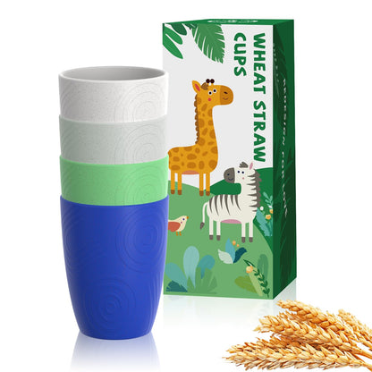 Homienly Wheat Straw Cups – Reusable, Unbreakable, Tumblers, Stackable & Dishwasher Safe