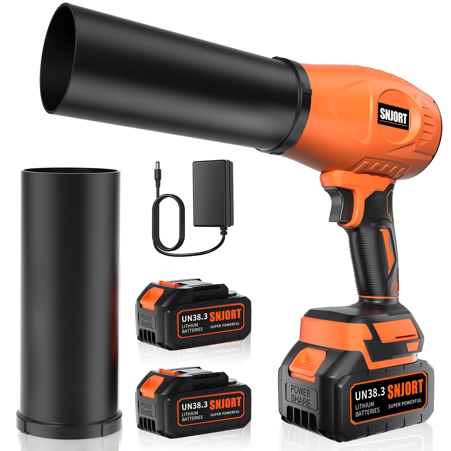 Leaf Blower Cordless with Battery and Charger,980,000 RPM,Extended Nozzle,Lightweight Handheld Design,Blower for Patio, Lawn, Yard, Deck Cleaning（Reddish Orange）