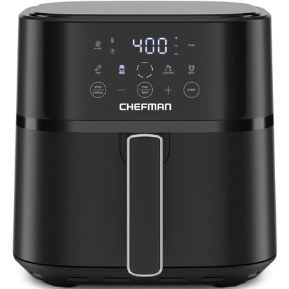 Chefman 6-Quart Air Fryer | Hi-Fry Extra Crisp, Easy-View Window, Touch Controls, 4 Presets, Nonstick Dishwasher-Safe Basket – Black