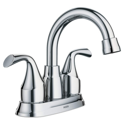Moen Idora Chrome Two-Handle Centerset Bathroom Sink Faucet with Drain Assembly, 84115