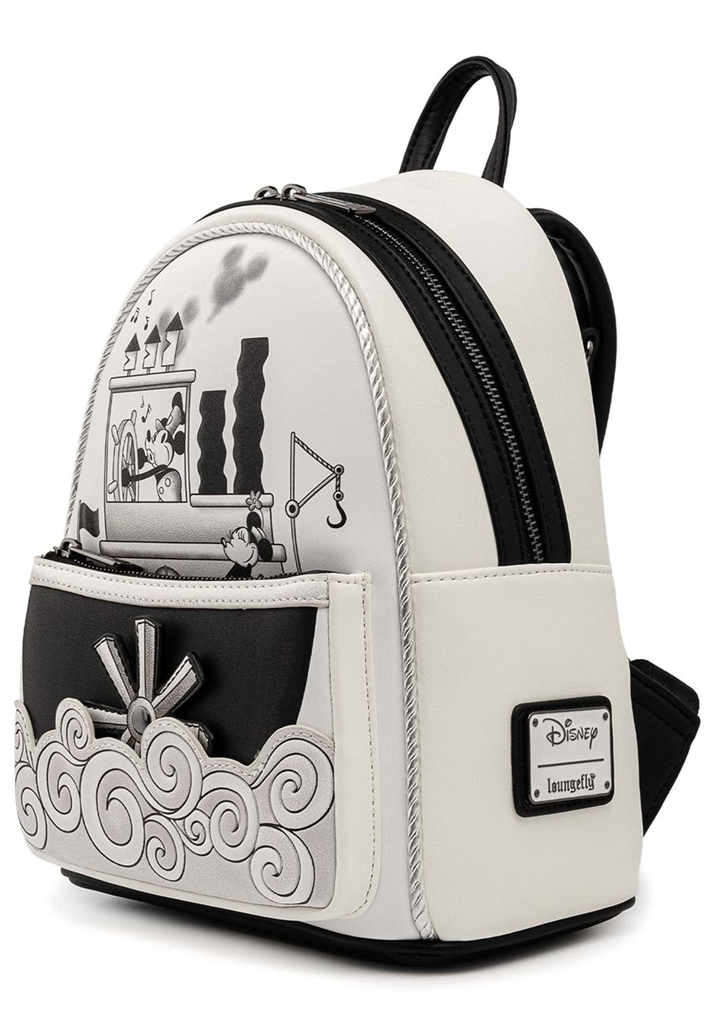 Sac à main à bandoulière double pour femme Loungefly Disney Mickey Steamboat Willie Music Cruise