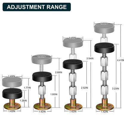 Krisler Adjustable Bed Frame Anti-Shake Tool – 4-Pack Threaded Headboard Stoppers (27–114mm)