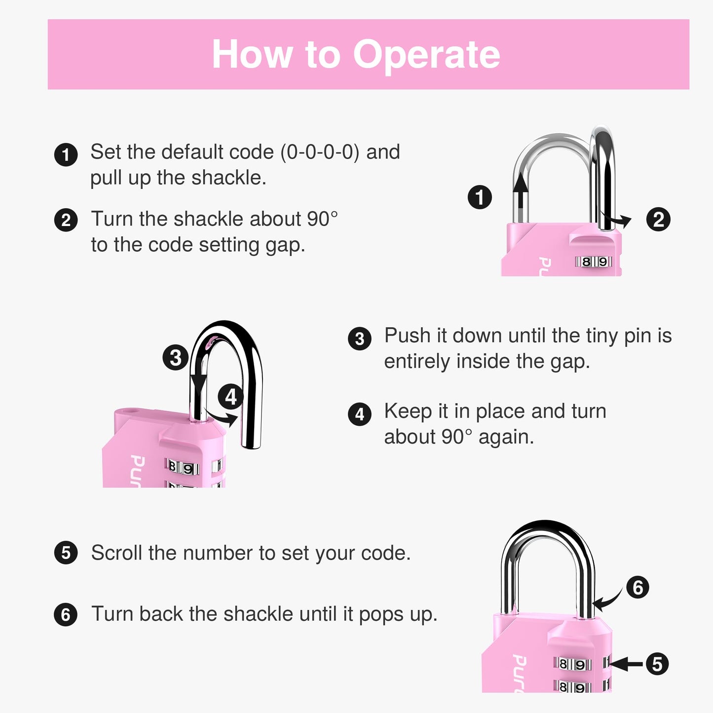 Puroma 4 Pack Combination Lock 4 Digit Locker Lock Outdoor Waterproof Padlock for School Gym Locker, Sports Locker, Fence, Toolbox, Gate, Case, Hasp Storage (Green)