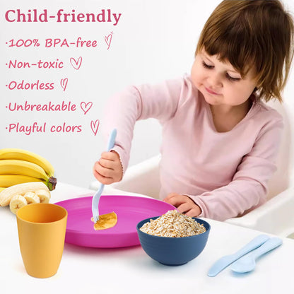Homienly Wheat Straw Dinner Plates – Unbreakable set of 8