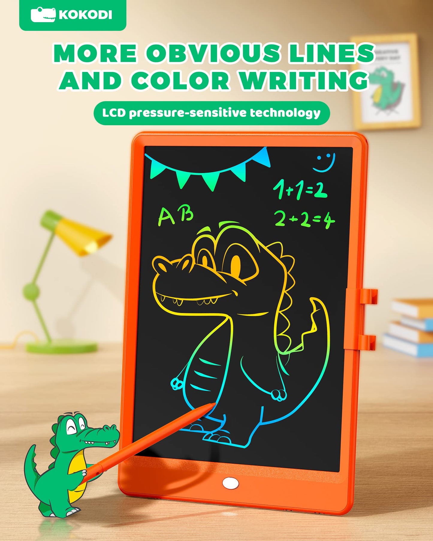 KOKODI LCD Writing Tablet, Valentines Day Gifts for Kids，10 Inch Colorful Toddler Doodle Board Drawing Tablet, Erasable Reusable Electronic Drawing Pads, Educational and Learning Toys for Kids