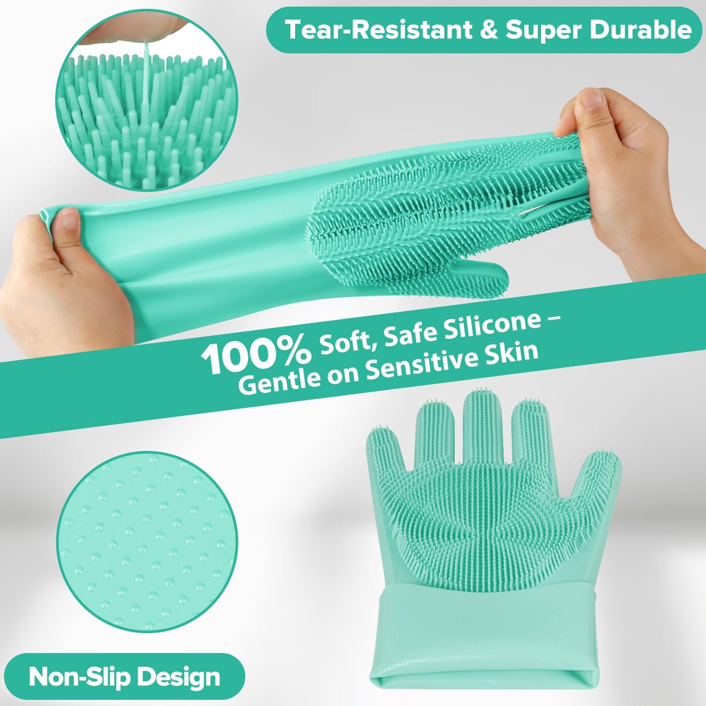 6PCS Pet Grooming Kit for Dogs,Cats and Horses | Dog Washing Gloves | Dog Bath Brush | Dog Bath Gloves | Dog Shampoo Brush | Pet Grooming Gloves | Dog Bath Supplies