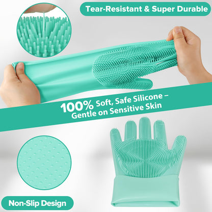 6PCS Pet Grooming Kit for Dogs,Cats and Horses | Dog Washing Gloves | Dog Bath Brush | Dog Bath Gloves | Dog Shampoo Brush | Pet Grooming Gloves | Dog Bath Supplies