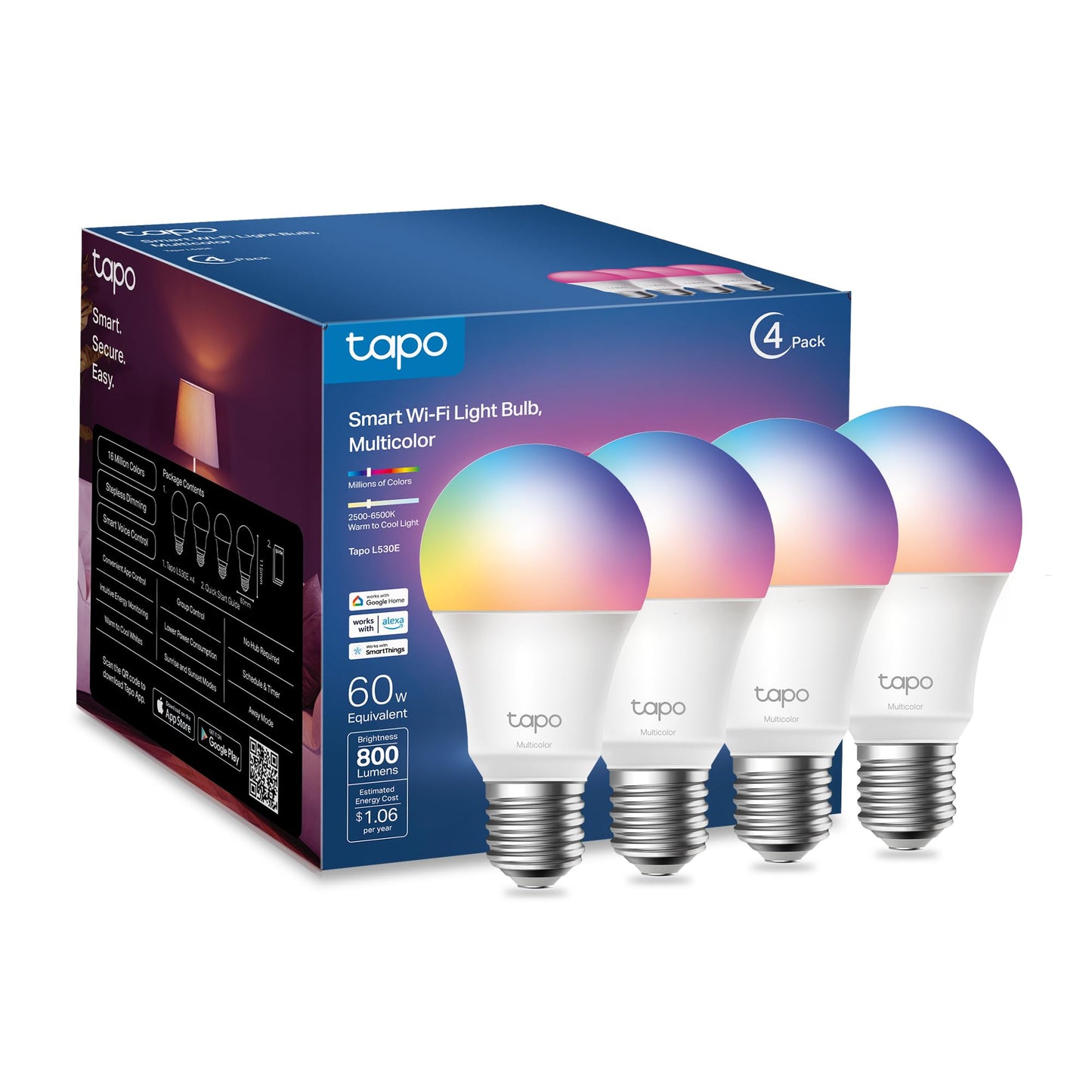 Smart WiFi Light Bulb, 1100 Lumens (75W), Matter-Certified, 16M Colors, Dimmable – Works with Alexa, Siri & Google