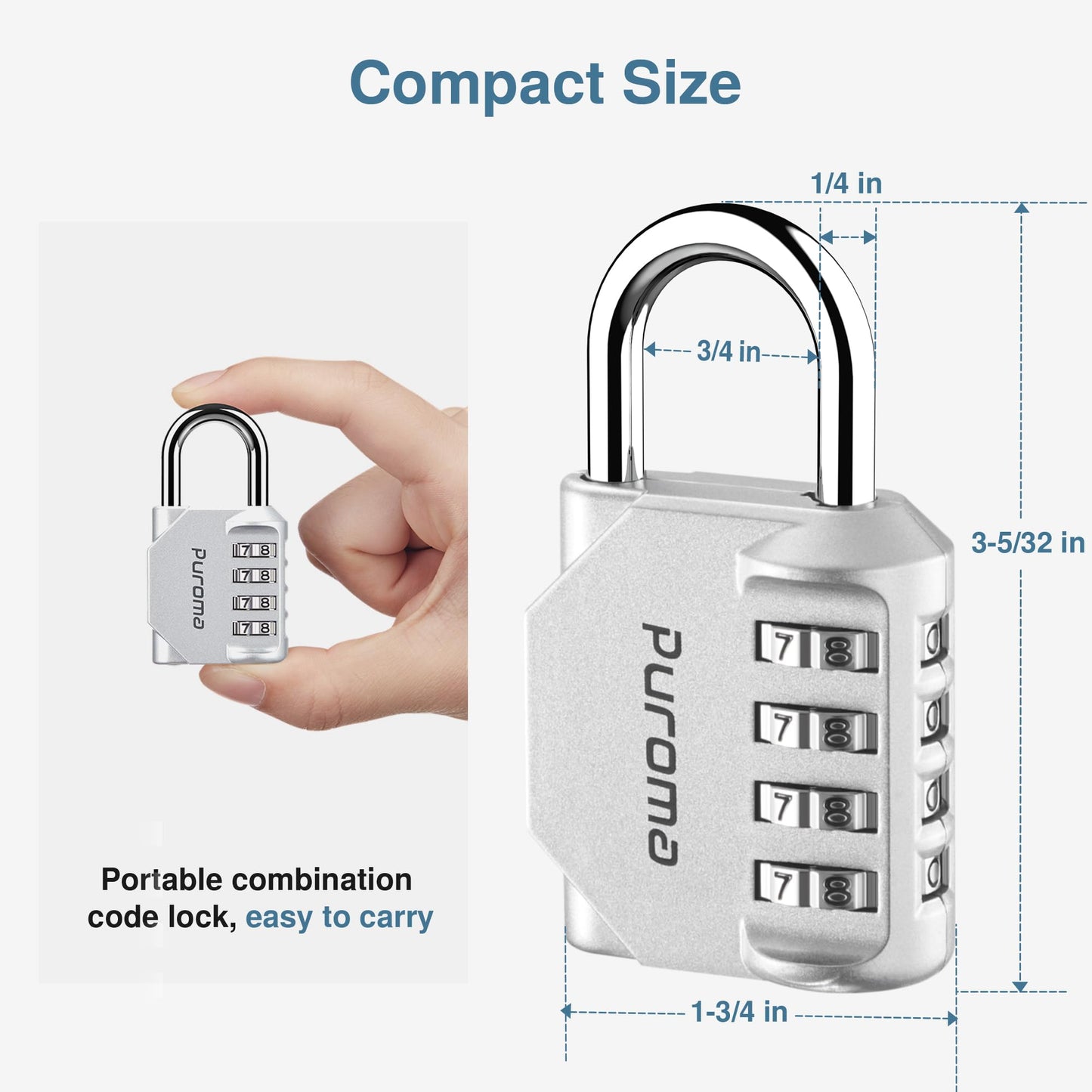 Puroma Lot de 4 cadenas à combinaison à 4 chiffres pour casier de salle de sport, casier de sport, clôture, boîte à outils, portail, étui, rangement à moraillon (vert) 