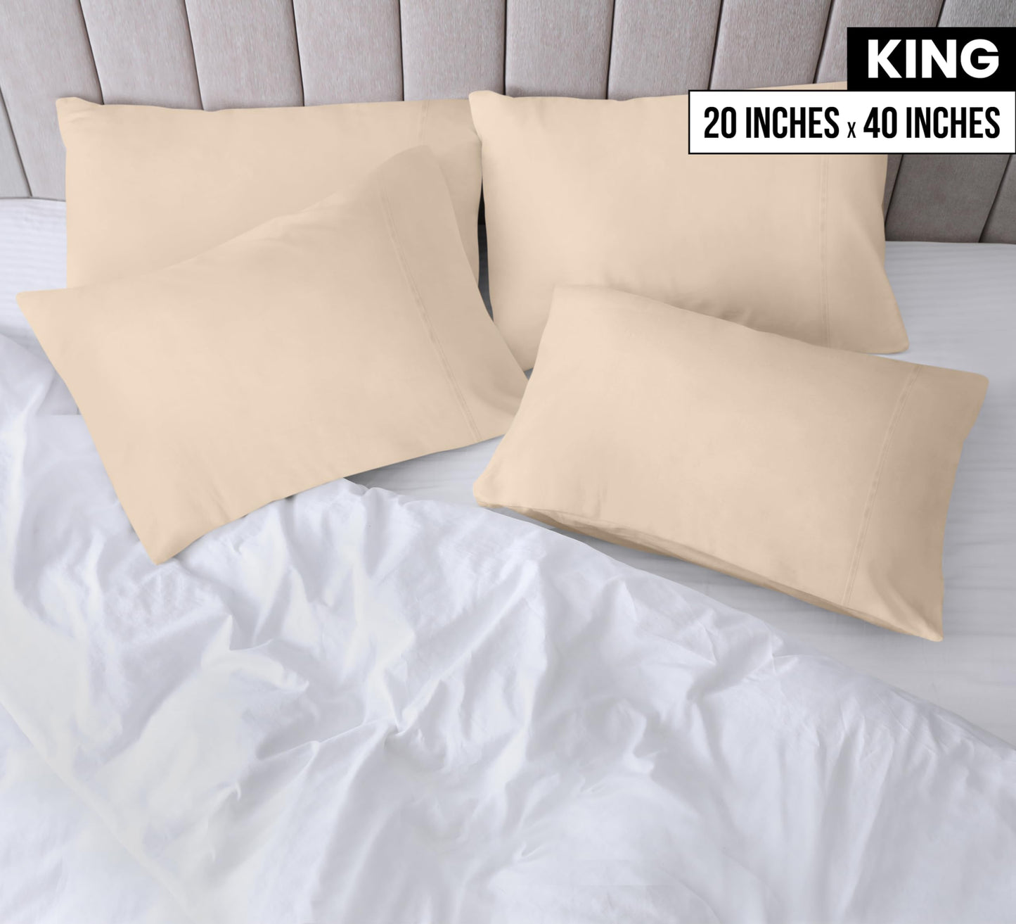 Taies d'oreiller Queen Utopia Bedding - Paquet de 4 - Fermeture à enveloppe - Tissu en microfibre brossé doux - Housses d'oreiller résistantes au rétrécissement et à la décoloration - Taille Queen 20 X 30 pouces (Queen, Gris) 