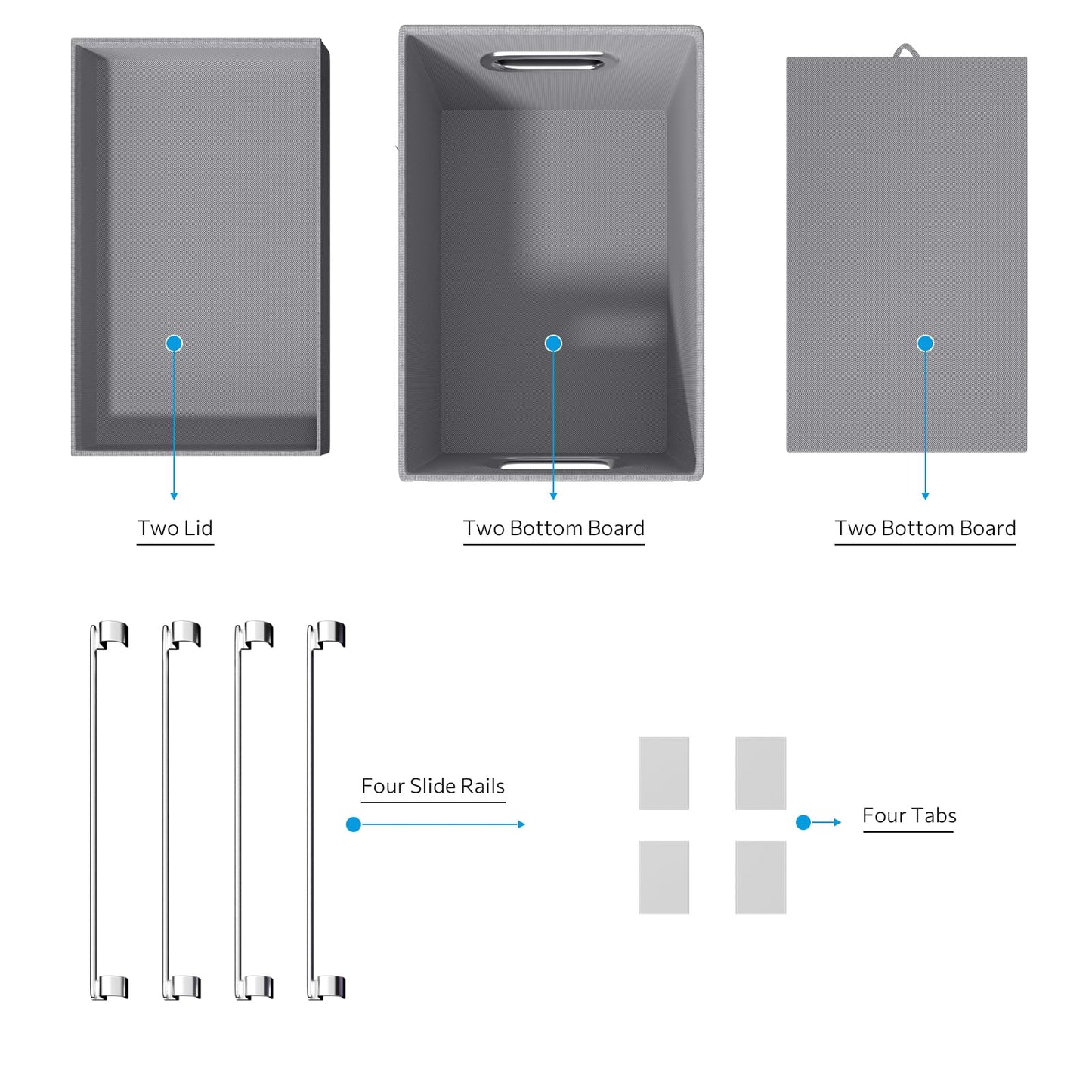 Hängeregistraturbox mit Deckel, 2er-Set, Aufbewahrungsboxen für Aktenordner, zusammenklappbarer dekorativer Aktenschrank aus Leinen für Büro/Zuhause (35,6 x 23,5 x 27,6 cm) (Marineblau) 