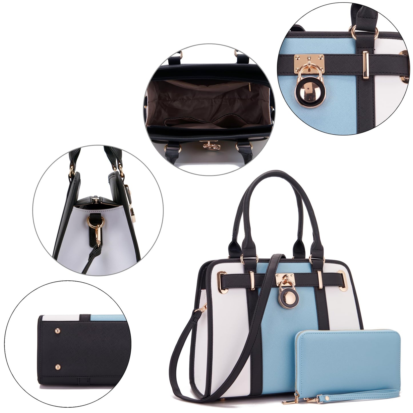 Handbags Sets For Women Shoulder Bags Top Handle Work Satchel Tote Purses Set With Matching Wallet 2pcs