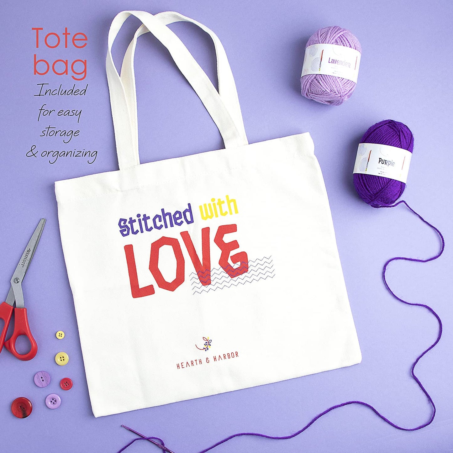 Crochet Kit for Beginners Adults and Kids, Knitting & Crochet Supplies Includes 1500 Yards Assorted Yarn