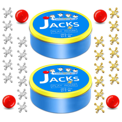 Classic Metal Jacks Game – Includes Ball Set | Vintage Toy for Kids & Adults