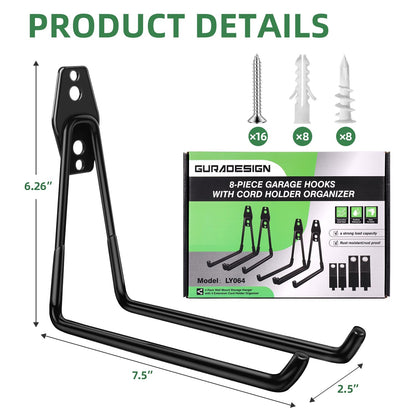 Heavy Duty Hook, Loading Capacity 100 LBS, 6 inch, Hooks for Garage Wall and Garage Ceiling