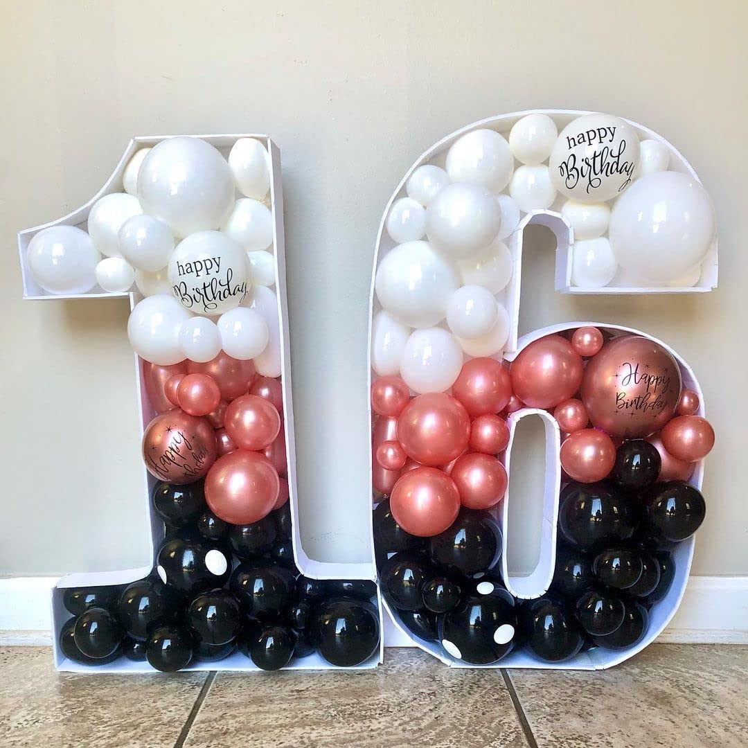 White and Gold Balloons 12 inch, 60pcs Gold and White Party Balloons with Gold Confetti Balloons for Wedding Baby Shower Birthday Bridal Shower Baptism Party Decoration