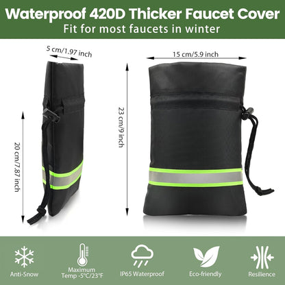 Outdoor Faucet Covers for Winter Freeze Protection, 4-Pack Hose Bib Insulation Socks, Waterproof, Fits Standard Faucets