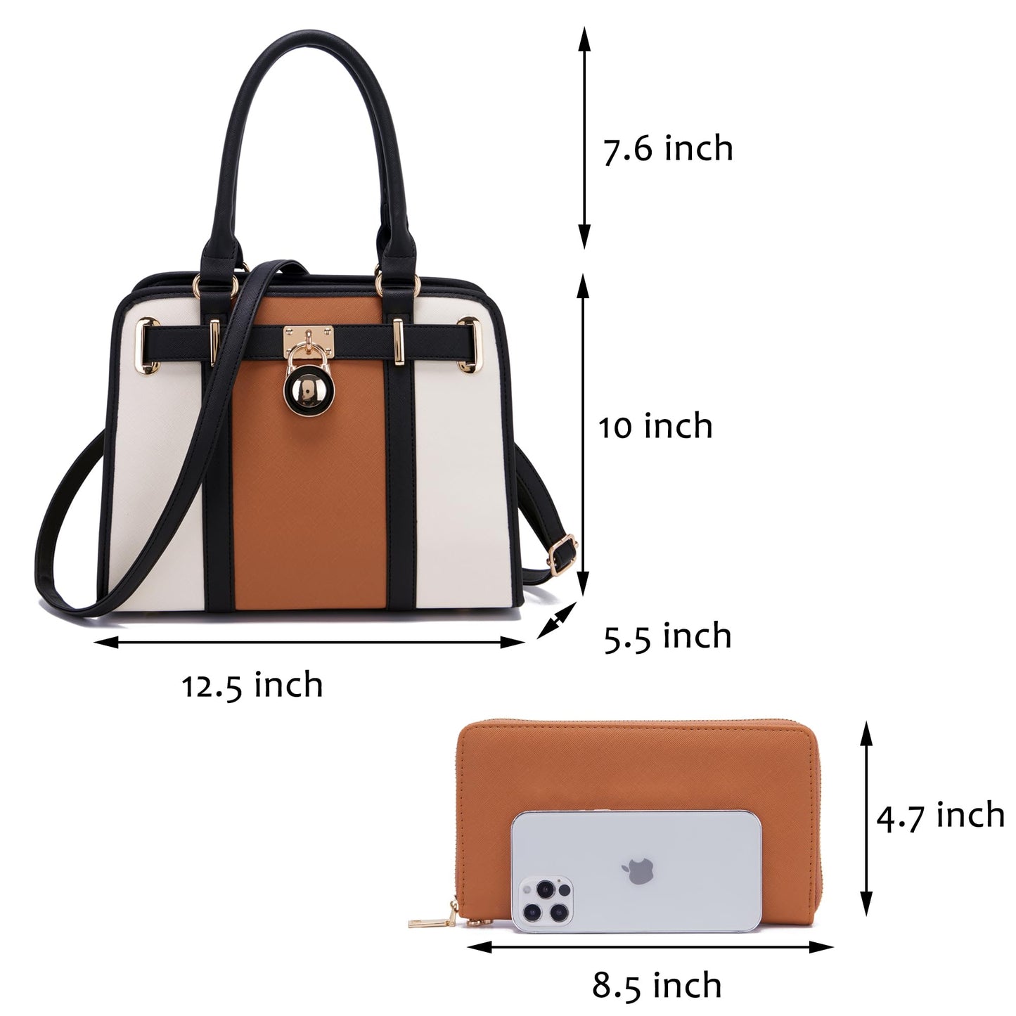 Handbags Sets For Women Shoulder Bags Top Handle Work Satchel Tote Purses Set With Matching Wallet 2pcs