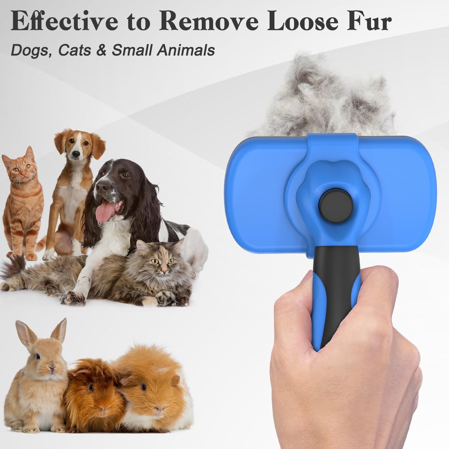 Swihauk Self Cleaning Slicker Brush - Skin Friendly for Dogs & Cats, Deshedding Grooming Tool for Shedding Hair, Puppy Brush for Haired Pets