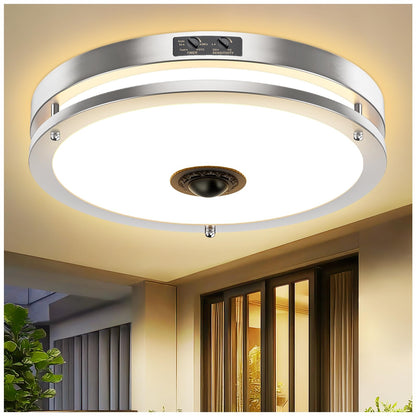 Motion Sensor LED Ceiling Light – Adjustable Color Temp, Outdoor Flush Mount