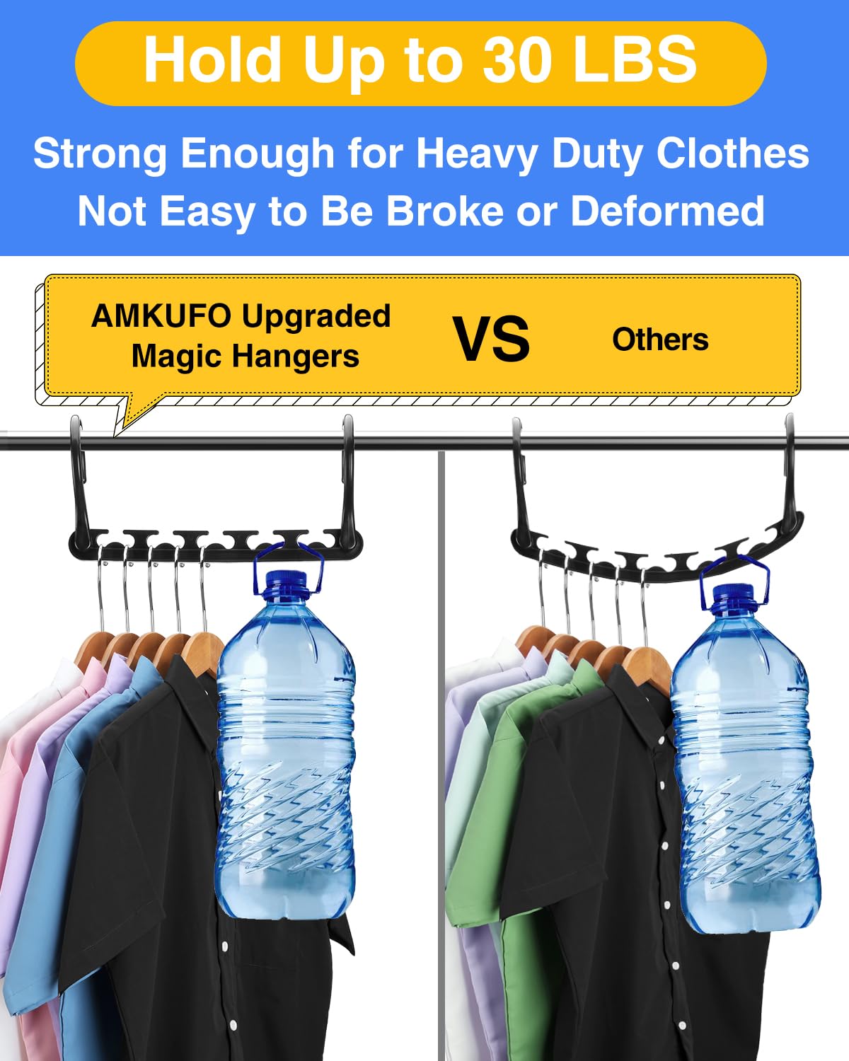 AMKUFO Hangers-Space-Saving-12 Pack - Closet-Organizers-and-Storage for Dorm-Room, Hanger-Organizer-Space-Saver-Hangers-for-Closet-Ogranization, Dorm-Room-Essentials-for-College-Students-Girls