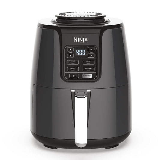 Ninja Air Fryer, Roast, Bake, Air Fry, Roast, Broil, Reheats, & Dehydrates, 4-in-1, Fries, Frozen Food, Veggies, and Juicy Meat, Less Oil, Easy Meals, Healthy Meals, Compact, 4 QT, Grey, AF101