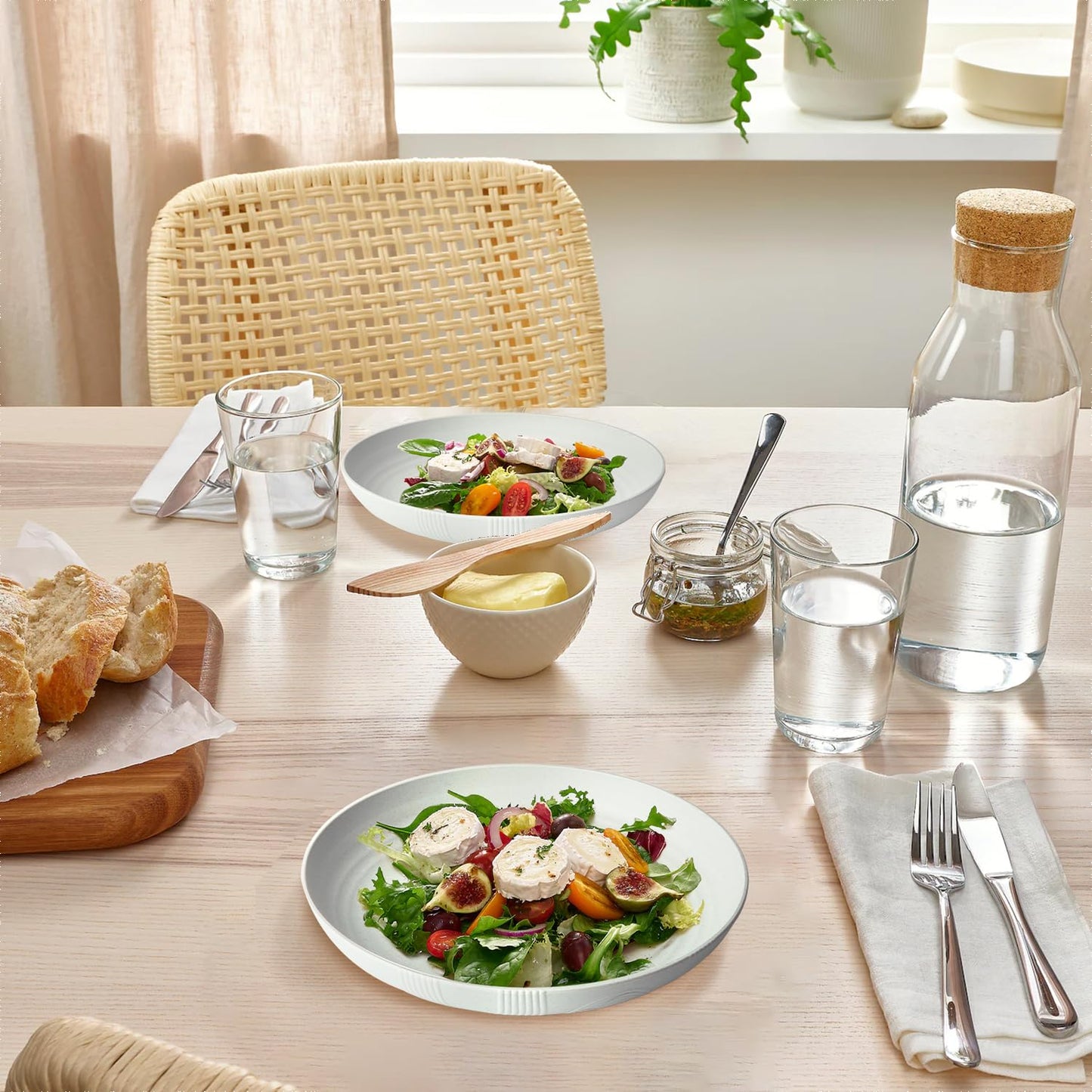 Homienly Wheat Straw Dinner Plates – Unbreakable set of 8