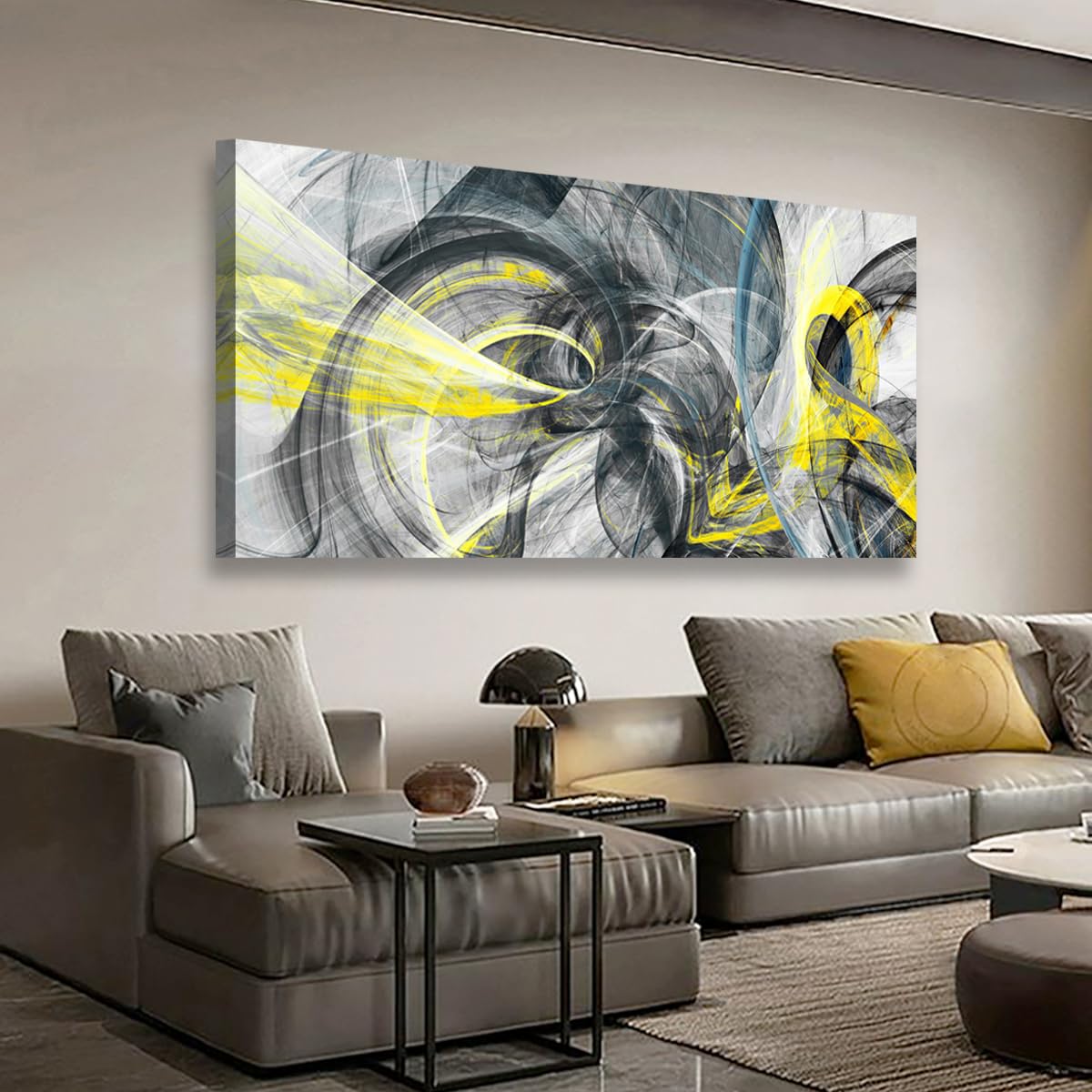 Golden Lotus Pictures Canvas Wall Art for Living room Office Bedroom Wall Decor,Flowers Wall Art Print Paintings Modern Abstract Oil Painting Artwork Waterproof Ready to Hang-20x40inch