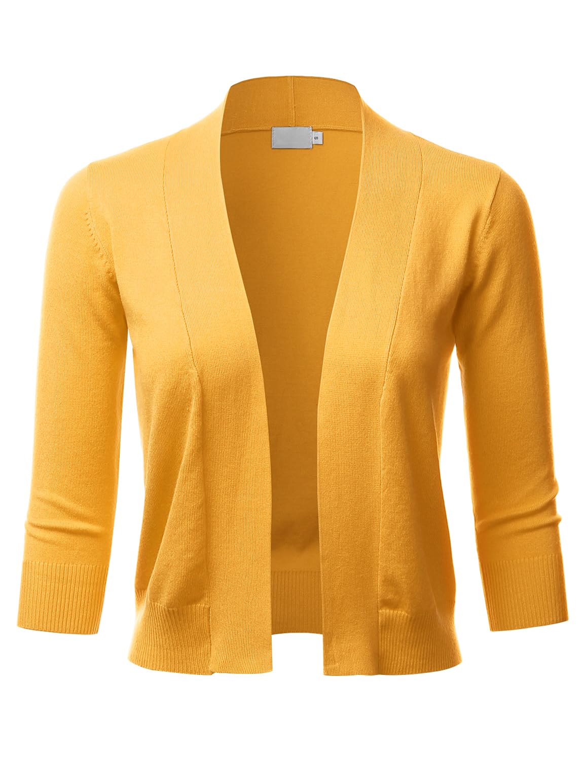 LALABEE Cardigan boléro court classique à manches 3/4 pour femme ouvert sur le devant pour robes (S~XXL)