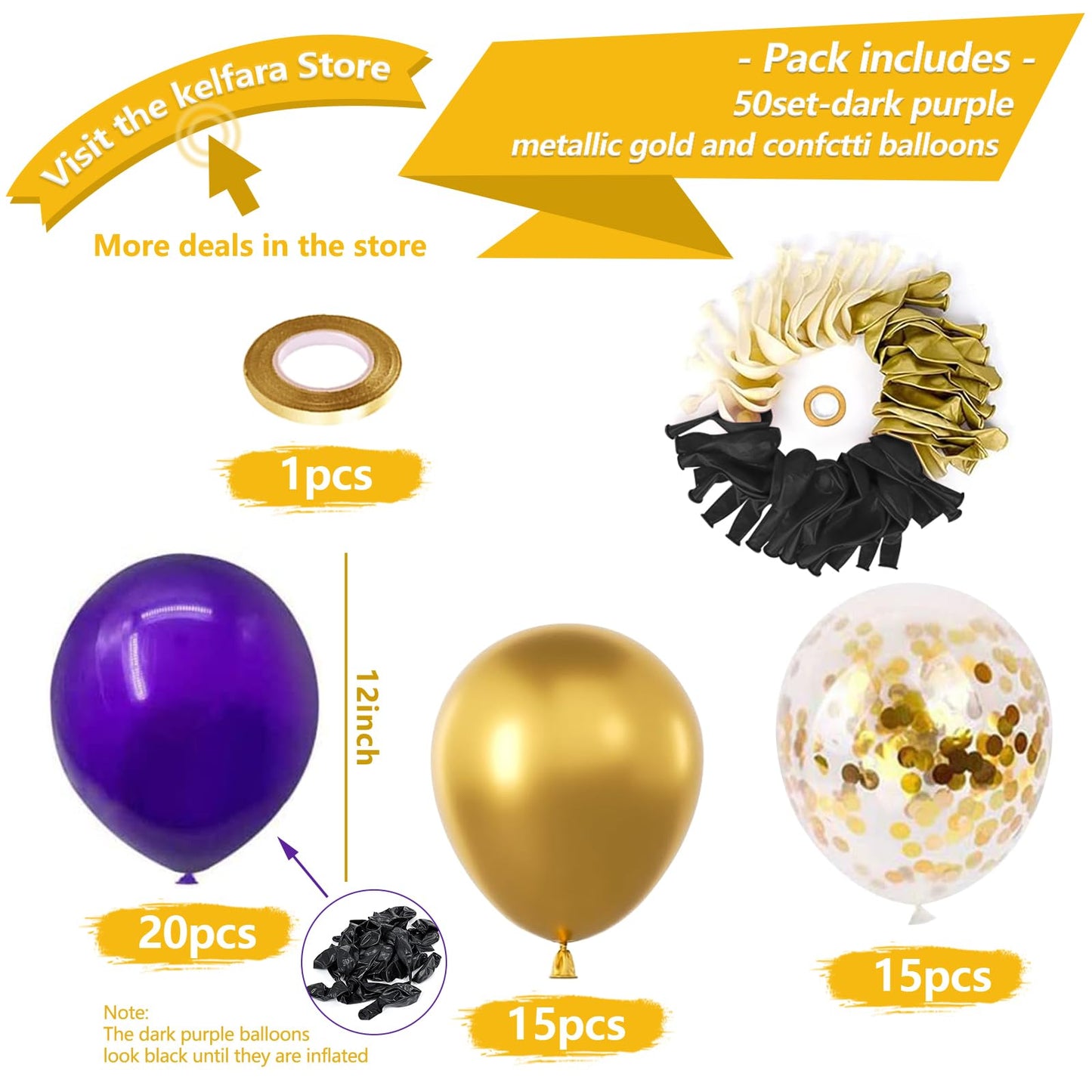 White and Gold Balloons 12 inch, 60pcs Gold and White Party Balloons with Gold Confetti Balloons for Wedding Baby Shower Birthday Bridal Shower Baptism Party Decoration