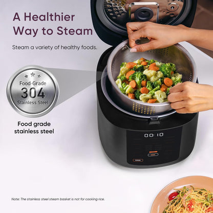 COSORI 10-Cup Rice Cooker | 18-in-1 Fuzzy Logic, Ceramic Non-Stick Pot, 24h Keep Warm, Steamer & Slow Cook, Black
