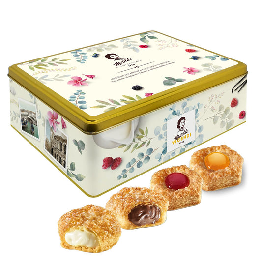 Millefoglie D'Italia Fine Selection of Italian Puff Pastries, Assortment of Vanilla, Chocolate, Butter & Raspberry Cookies, 13.23 oz (375g)