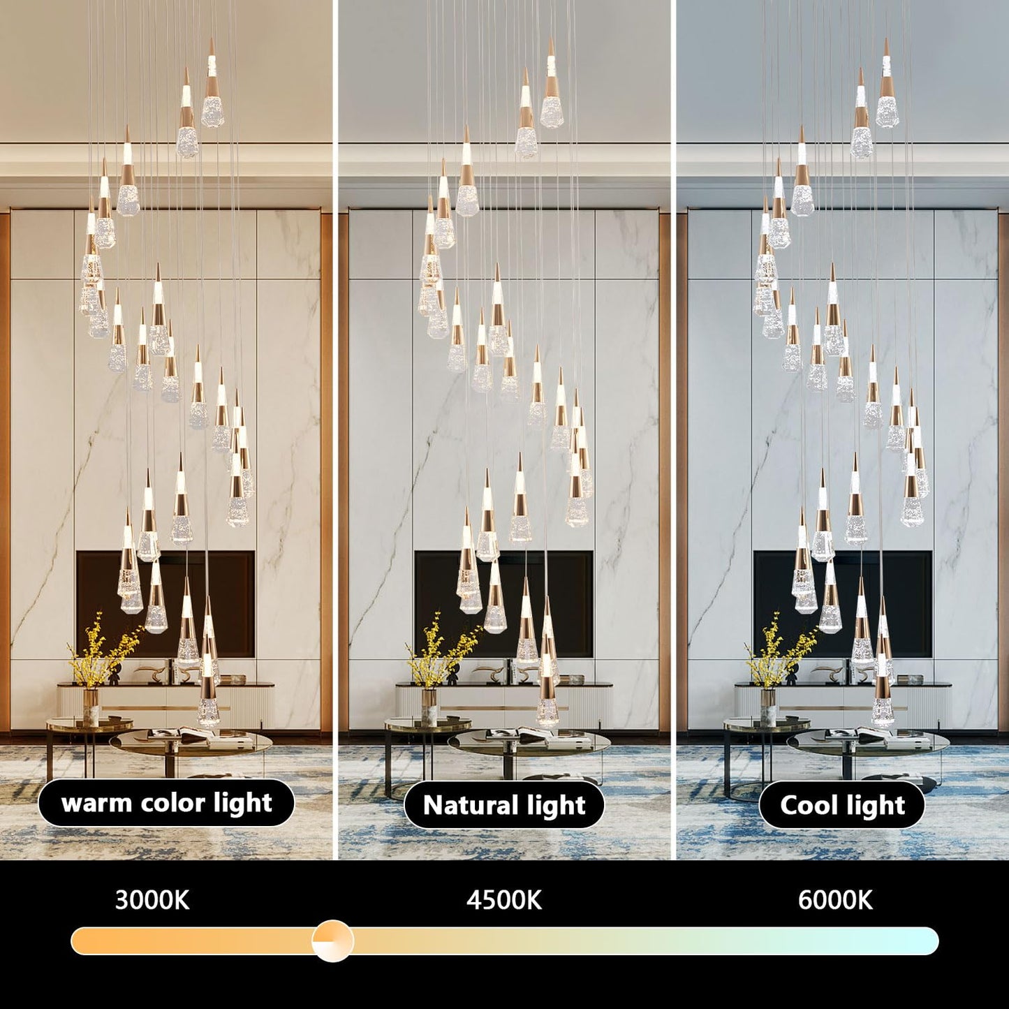 Gold Pendant Lights Kitchen Island Lighting,3 Pack Pendant Lights for Kitchen Island, Gold Modern Led Pendant Light Fixture for Dining Room Over Table,Modern Kitchen Light Fixtures