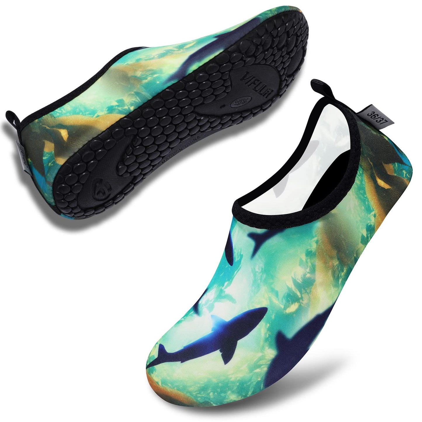 VIFUUR Wassersportschuhe Barfuß Schnelltrocknende Aqua-Yoga-Socken Slip-on für Männer Frauen