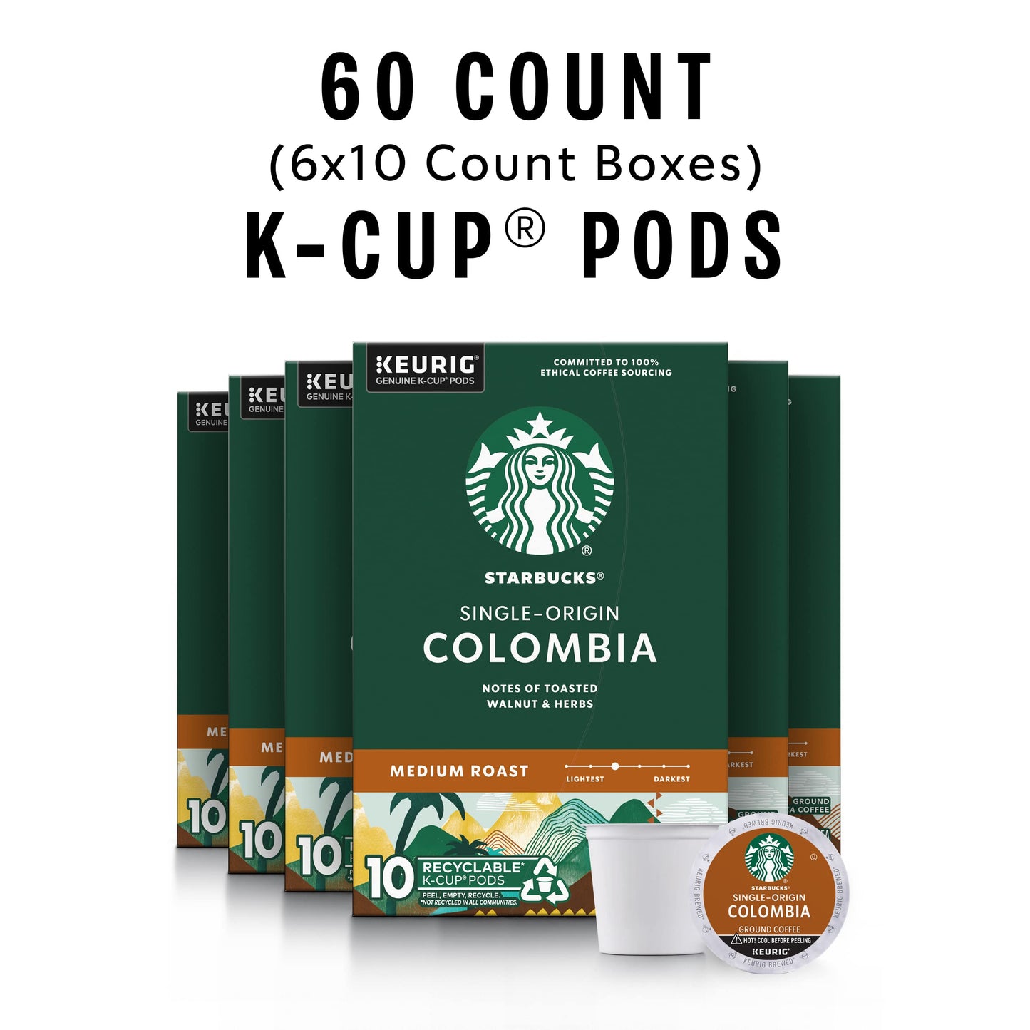 Starbucks K-Cup Coffee Pods, Naturally Flavored Coffee Variety Pack for Keurig Brewers, 100% Arabica, 1 Box (40 Pods)