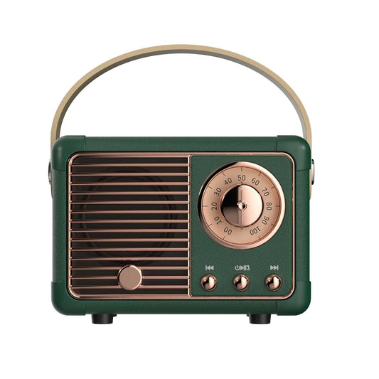 Enceinte Bluetooth rétro Dosmix, décoration vintage, mini enceinte Bluetooth sans fil, style ancien mignon pour cuisine, bureau, chambre à coucher, bureau, fête, accessoires d'extérieur pour iPhone Android (vert) 