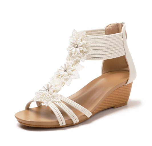 Keilsandalen für Damen, elegant, lässig, für den Sommer, süß, bequem, mit Keilabsatz, Strandsandale 