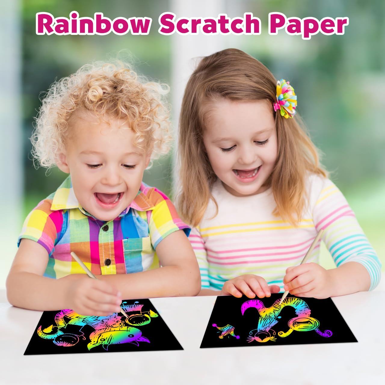 ZMLM Scratch Art Crafts Boys Gifts, Rainbow Scratch Paper Art Gifts for 3 4 5 6 7 8 9 10 Years Old Girls and Boys Kids, Mother Day Crafts for Kids Birthday Toys and Games Activities Gift (Blue)