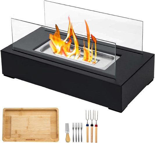 Tischfeuerstelle mit Smores-Maker-Set, tragbarer kleiner Mini-Kamin für drinnen und draußen, Tischdekoration für Zuhause und Terrasse, Geschenke für Frauen, Mama, ihre Hochzeit, Einweihungsparty, Weihnachten, Geburtstag, White Elephant Geschenk 