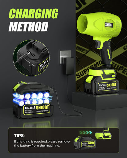 Leaf Blower Cordless with Battery and Charger,980,000 RPM,Extended Nozzle,Lightweight Handheld Design,Blower for Patio, Lawn, Yard, Deck Cleaning（Reddish Orange）