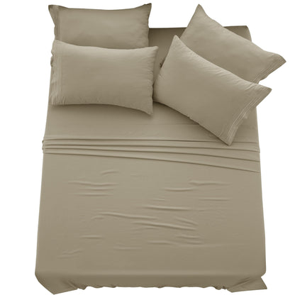LUX Décor 6-Piece Sheet Set – Soft Microfiber Bedding with Deep Pocket Fitted Sheet & 4 Pillowcases (Paisley)