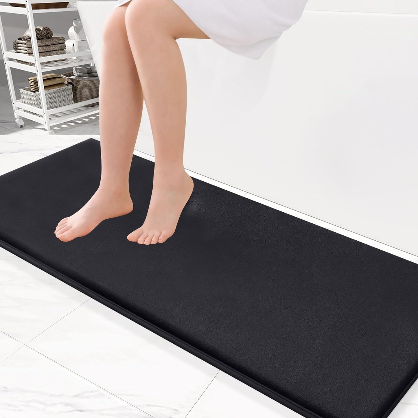 Smiry Memory Foam Bath Mat – Ultra Soft, Absorbent, Non-Slip Rug for Bathroom