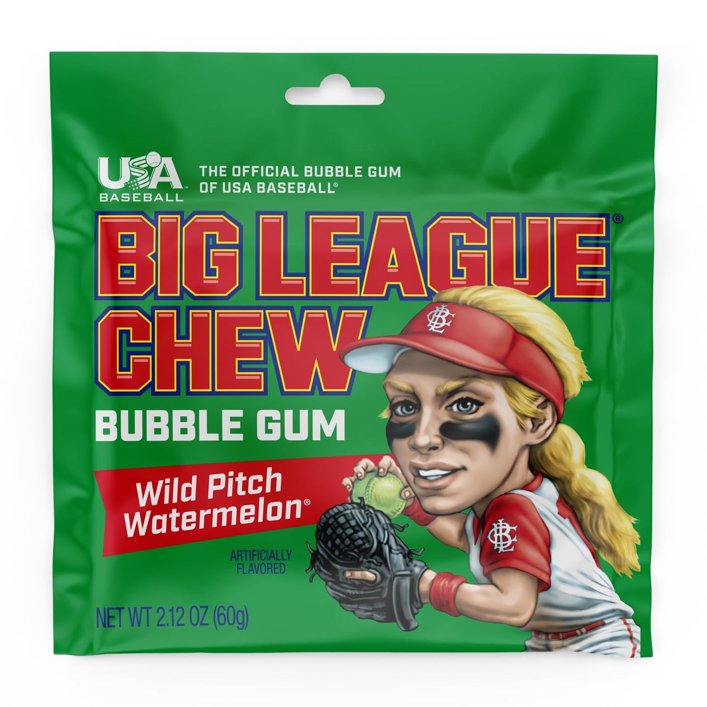 Chewing-gum original Big League Chew Outta Here - Saveur classique du stade de baseball | Parfait pour les matchs de baseball, les équipes, les concessions, les fêtes et plus encore | Paquet de 12 sacs (2,12 oz chacun)