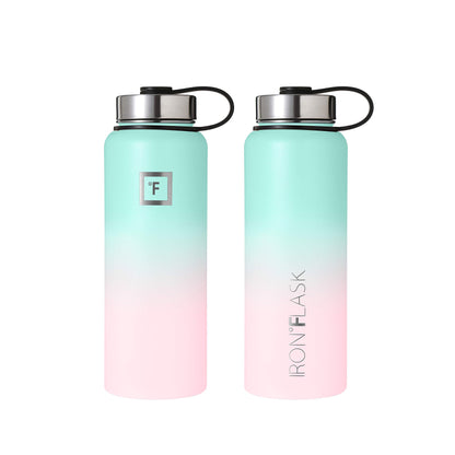 IRON °FLASK 32 oz Stainless Steel Water Bottle – Vacuum Insulated, Leak-Proof, BPA-Free, with 3 Lids (Straw Included)