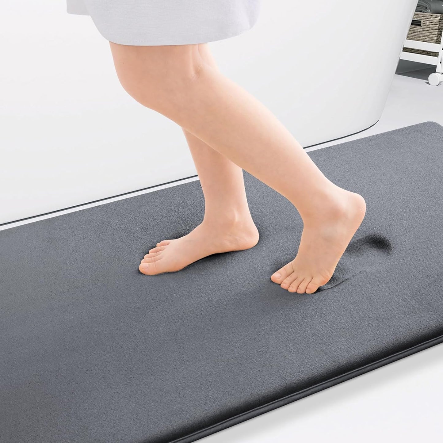 Smiry Memory Foam Bath Mat – Ultra Soft, Absorbent, Non-Slip Rug for Bathroom