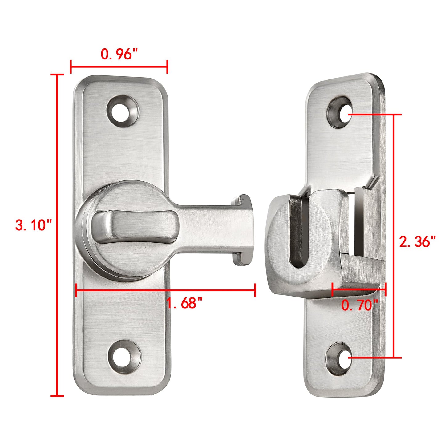 Enhanced Security Flip Latch Lock, Heavy-Duty Sliding & Swing Door Latch