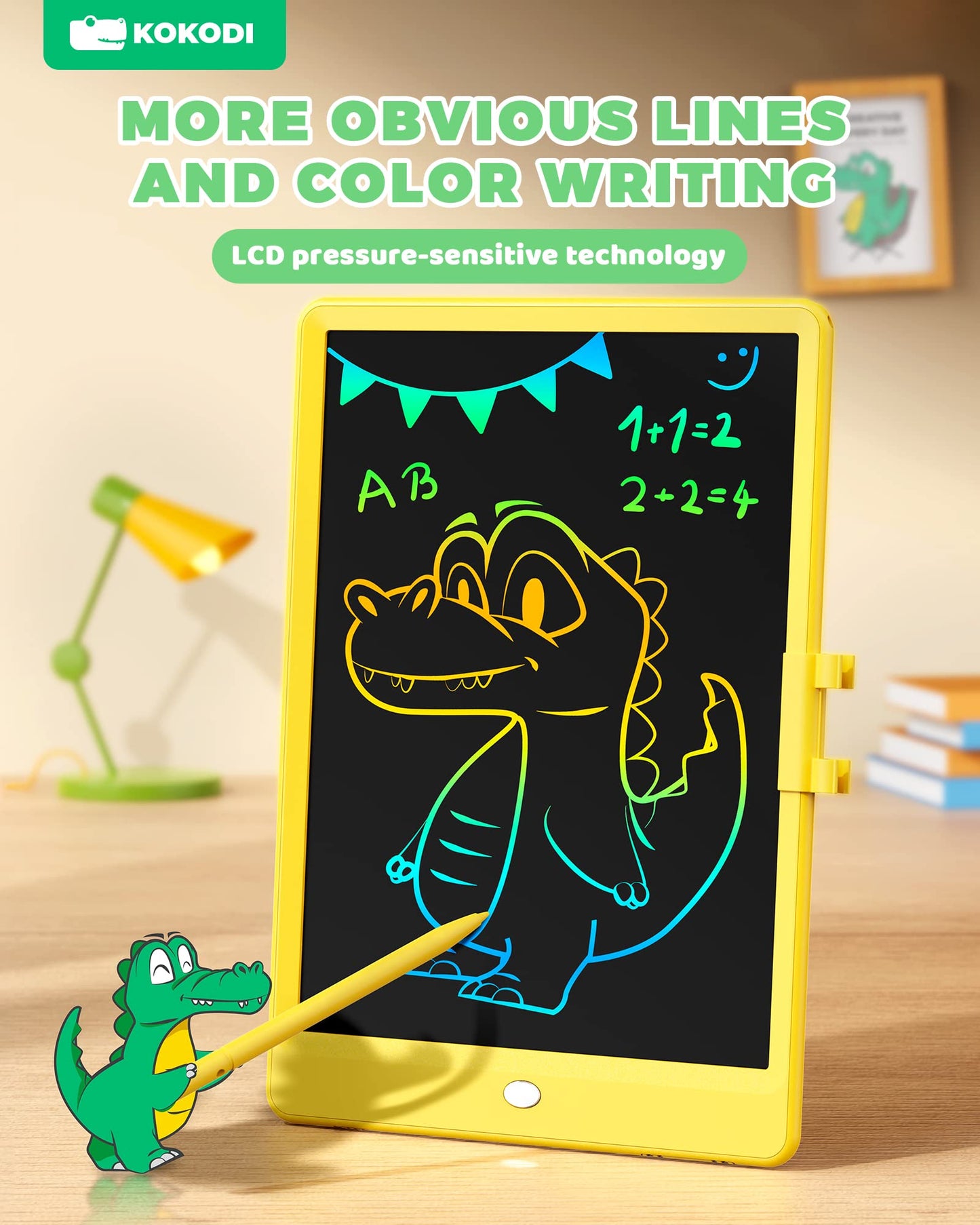 KOKODI LCD Writing Tablet, Valentines Day Gifts for Kids，10 Inch Colorful Toddler Doodle Board Drawing Tablet, Erasable Reusable Electronic Drawing Pads, Educational and Learning Toys for Kids